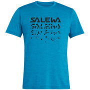 Pánské triko Salewa Puez Hybrid 2 Dry M S/S Tee modrá blue danube melange