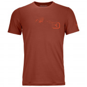 Чоловіча функціональна футболка Ortovox 185 Merino Logo Spray TS помаранчевий