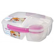 Obědový box Sistema Triple Split Lunch 2L růžová