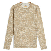 Жіноча функціональна футболка Icebreaker Women M 200 Oasis LS Crewe Moss BloomAOP бежевий/білий Cumin/Undyd/Aop