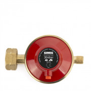 Регулятор тиску Gimeg Universální regulátor tlaku plynu s tlakovou pojistkou Gimeg 30 Mbar Kombi se závitem 1/4" червоний