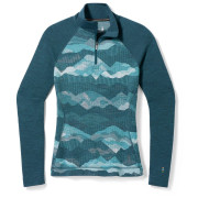 Жіноча функціональна футболка Smartwool W Classic Thermal Merino BL 1/4 ZB синій Twilight Blue Mtn Scape