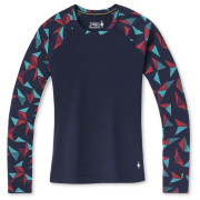 Жіноча функціональна футболка Smartwool W Merino 250 Baselayer Pattern Crew Bxd синій/червоний