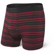 Boxerky Saxx Platinum Boxer Brief Fly černá/červená black/red tidal stripe