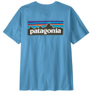 Чоловіча футболка Patagonia P-6 Logo T-Shirt блакитний Shore Blue