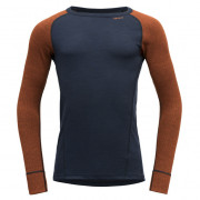 Чоловіча функціональна футболка Devold Duo Active Merino 205 Shirt синій/помаранчевий