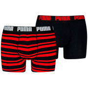 Чоловічі боксери Puma Everyday Striped Boxers 2P чорний/червоний Red / Black