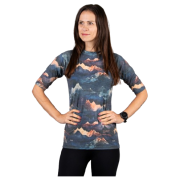 Жіноча функціональна футболка Drexiss All Alpine Peaks Merino Active синій/помаранчевий