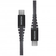Кабель для зарядки і передачі даних Swissten Kevlar USB-C/USB-C 1,5 m темно-сірий