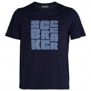 Чоловіча футболка Icebreaker Central SS Tee Type Stack темно-синій
