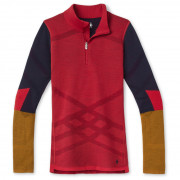 Жіноча функціональна футболка Smartwool W Intraknit Merino 200 Colorblock 1/4 Zip червоний