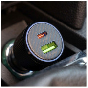 Адаптер Swissten Car Charger USB-C PD + USB-A, 63W + cabel USB-C / USB-C, 1 m