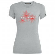 Жіноча футболка Salewa Lines Graphic Dry W T-Shirt. сірий/червоний