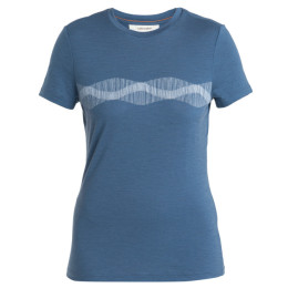 Жіноча функціональна футболка Icebreaker Women Merino 150 Tech Lite III SS Tee Mountain Lines синій