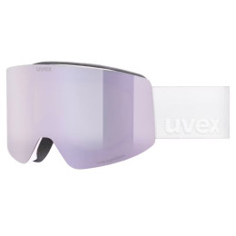 Лижна маска Uvex Provoqe FM білий BLACK MATT DL/MIRROR BLUE ON GREEN-CLEAR S2