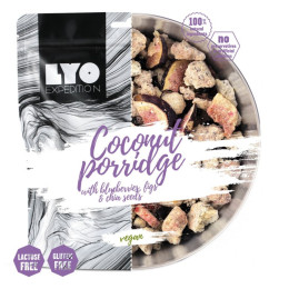 Їжа для подорожей Lyo food Кокосова вівсяна каша з чорницею