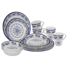 Sada nádobí Bo-Camp Old Dutch 16 100% Melamine Modro/bílá blue/white