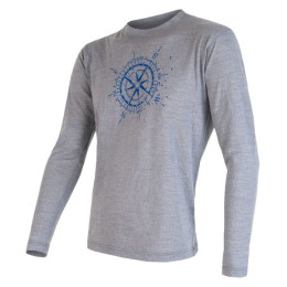 Pánské triko Sensor Merino Wool PT Kompas dl.r. šedá šedá