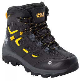 Дитячі черевики Jack Wolfskin Vojo Texapore Mid K чорний/жовтий black / burly yellow