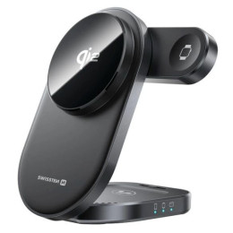 Бездротовий зарядний пристрій Swissten MagBase 3-in-1 чорний