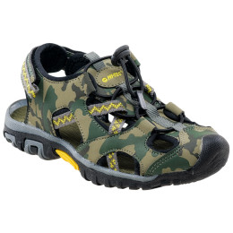 Dětské sandály Hi-Tec Inage JR zelená/hnědá KHAKI/CORN/MORO PRINT