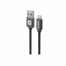 Кабель для зарядки і передачі даних Swissten Textile USB / Lightning 1,2 m чорний černá