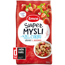 Müsli Emco Супер мюслі без цукру з полуницею, 500 г