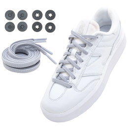 Шнурки для взуття Lock Laces Flat сірий Flat Gray