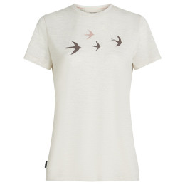 Жіноча футболка Icebreaker Women Merino 150 Tech Lite SS Tee Bird Transit білий Ecru HTHR
