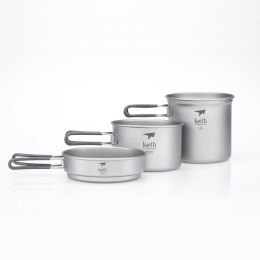 Sada nádobí Keith Titanium 3-Piece Titanium Cook Set šedá