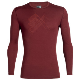 Pánské triko Icebreaker Mens 200 Oasis LS Crewe Snap Head vínová Cabernet