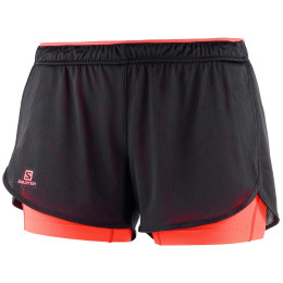 Жіночі шорти Salomon Agile 2in1 Short W чорний/помаранчевий Black/FieryCoral