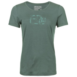 Жіноча функціональна футболка Ortovox 120 Cool Tec Leaf Logo Ts W сірий/зелений