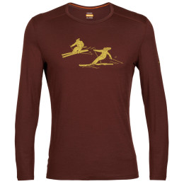 Чоловіча футболка Icebreaker 200 Oasis LS Crewe Last Run коричневий