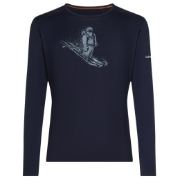 Чоловіча функціональна футболка Icebreaker Men Merino 200 Oasis LS Crewe SkiingYeti темно-синій Midnight Navy