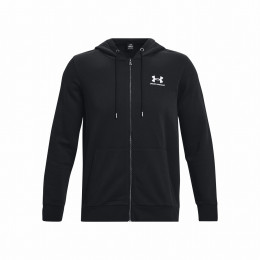 Чоловіча толстовка Under Armour Essential Fleece FZ Hood чорний Black/White