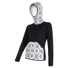 Dámská mikina Sensor Tecnostretch černá s kapucí černá