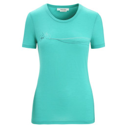 Жіноча функціональна футболка Icebreaker Tech Lite II SS Tee Cadence Paths світло-зелений