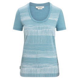 Жіноча функціональна футболка Icebreaker Tech Lite II SS Scoop Tee Reflection Lines блакитний