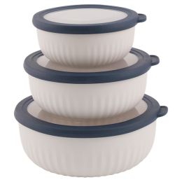 Набір мисок Outwell Cookout Bowl Set with Lids бежевий/синій Blue & Grey