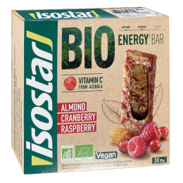 Енергетичні батончики Isostar BIO energetické tyčinky malina/brusinky 3x30g