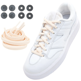 Шнурки для взуття Lock Laces Flat бежевий Flat Cream