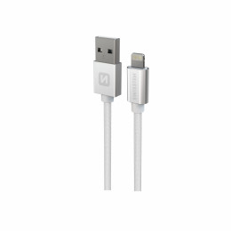 Кабель для зарядки і передачі даних Swissten Textile USB / Lightning 1,2 m срібний stříbrná