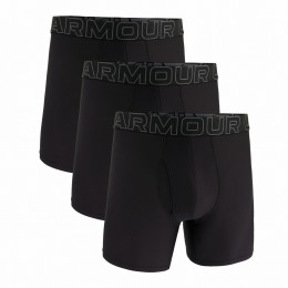 Чоловічі боксери Under Armour UA Performance Tech Mesh - Solid 6in 3PK чорний Black