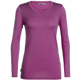 Dámské triko Icebreaker Women's Tech Lite LS Low Crewe Landscape Lines růžová Amore