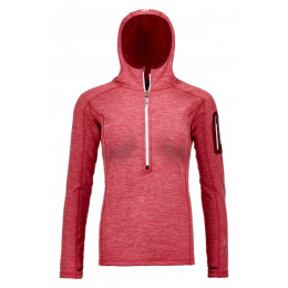 Жіноча толстовка Ortovox Fleece Light Melange Zip Neck червоний HotCoral
