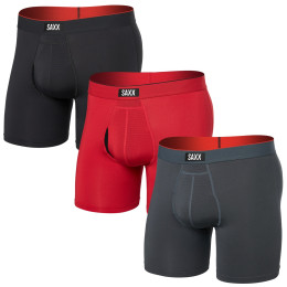 Боксерки Saxx Multi-Sport Mesh Boxer Brief Fly 3Pk чорний/червоний sunset red/trblnce/fd blk