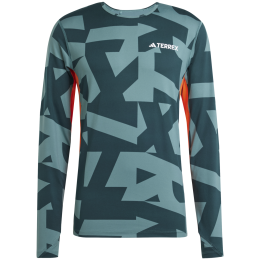 Чоловіча функціональна футболка Adidas Multi Synt Ls A зелений/помаранчевий