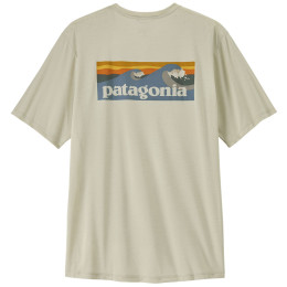 Чоловіча футболка Patagonia Men's Capilene Cool Daily Shirt - Boardshort Logo бежевий Dyno White