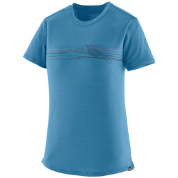 Жіноча футболка Patagonia Women's Capilene Cool Merino Blend Graphic Shirt синій Strata Stripe: Shore Blue